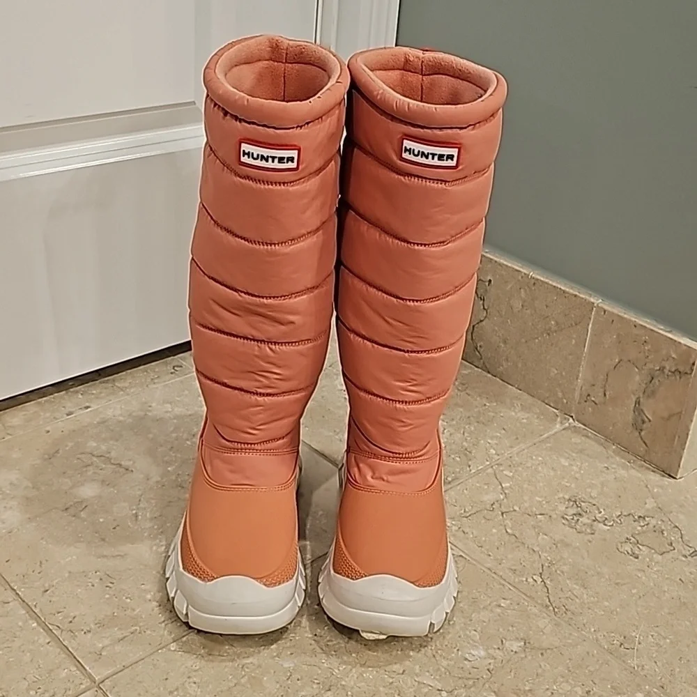 Hunter Original Pink Insulated Tall Puffy Snow Boots - Size 5